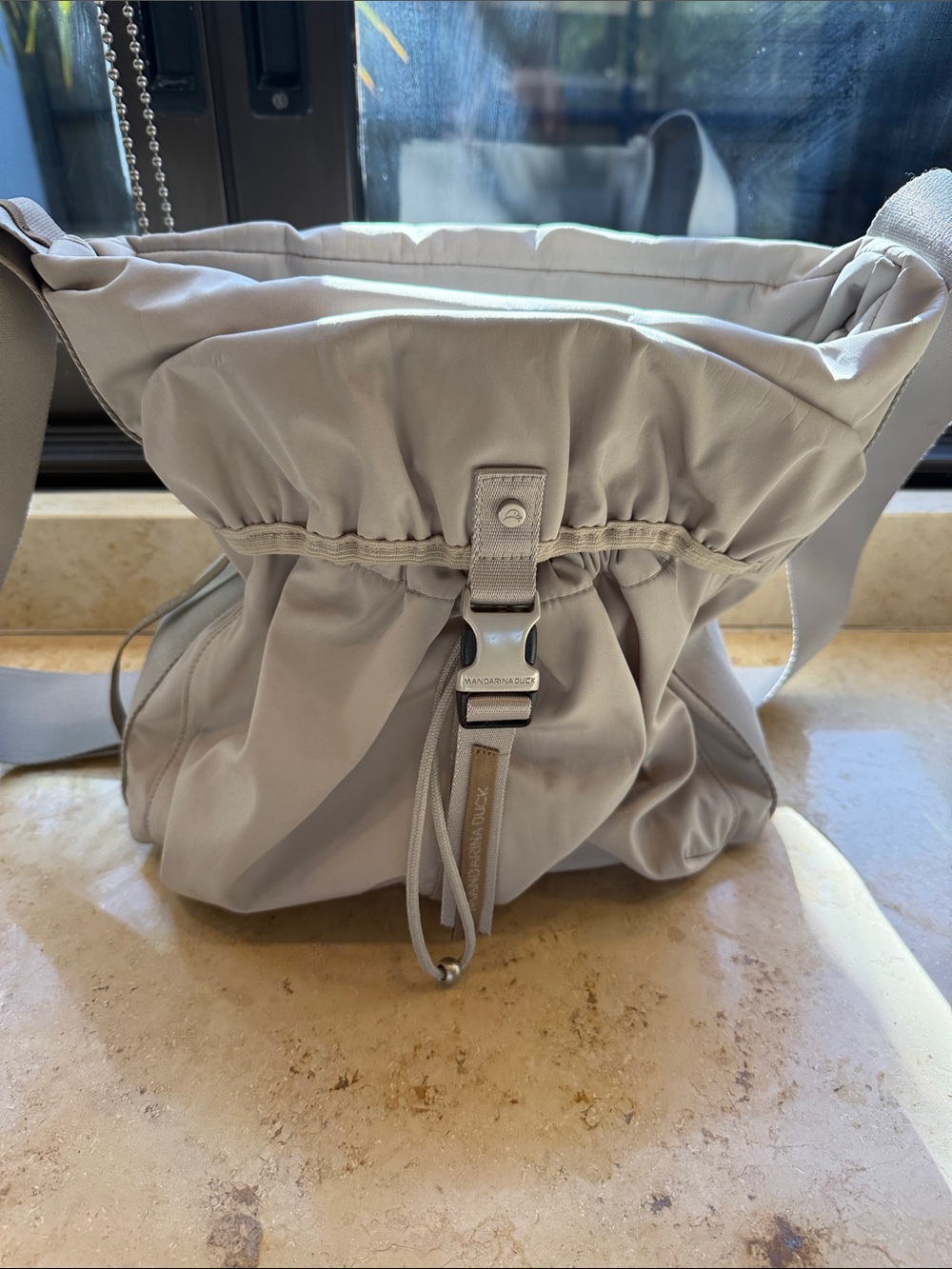 Mandarin Duck Light Taupe Drawstring Shoulder Bag - Unbranded- NWOT